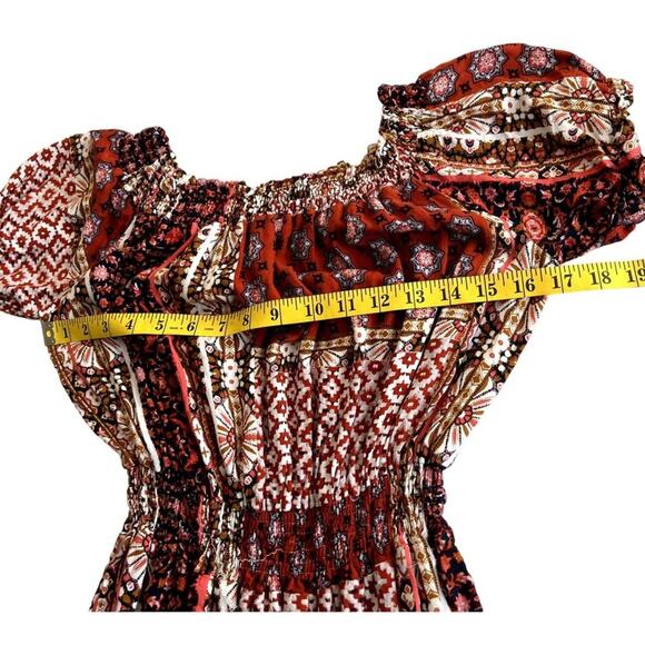 Paper Crane Anthropologie Mini Dress Women Medium Boho Prairie Hippie ArtToWear - Picture 4 of 6